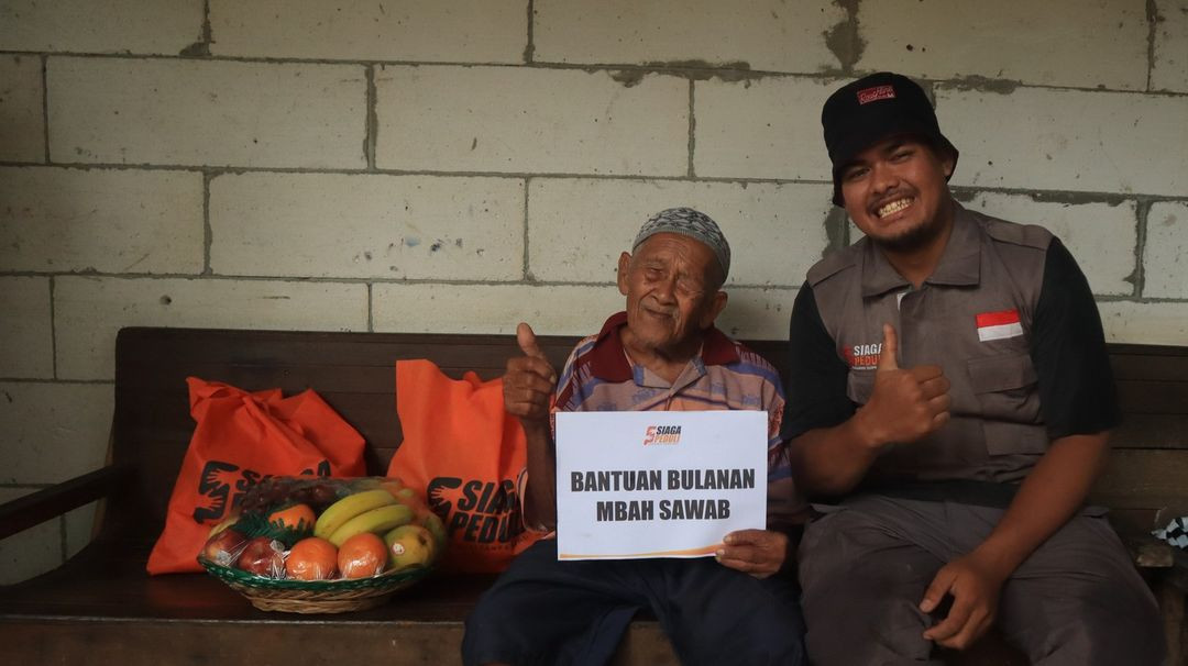 Bantuan Rutin unruk Mbah Sawab Lansia Dhuafa