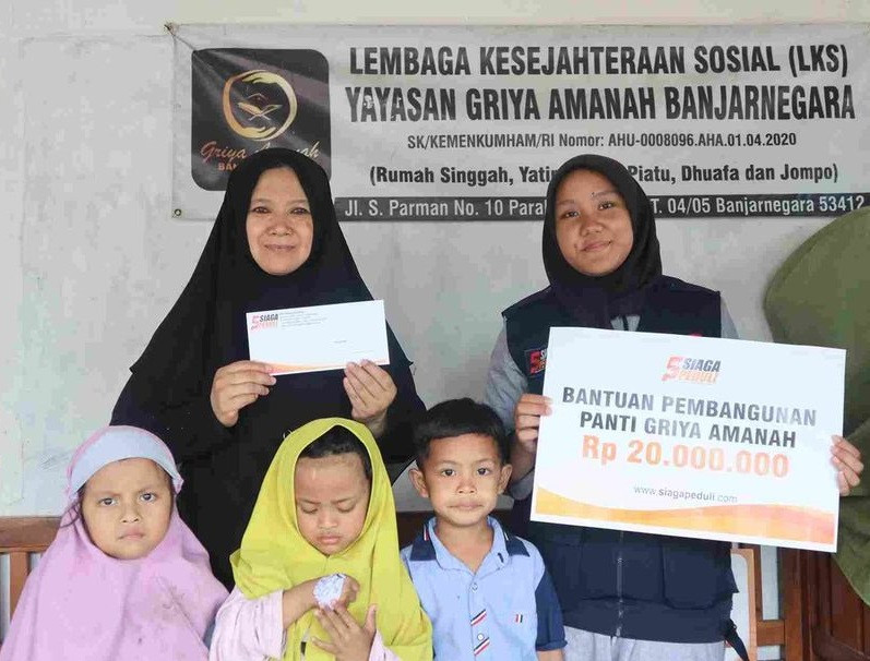 Siaga Peduli Kirimkan Bantuan Pembangunan Panti Asuhan Griya Amanah, Banjarnegara.