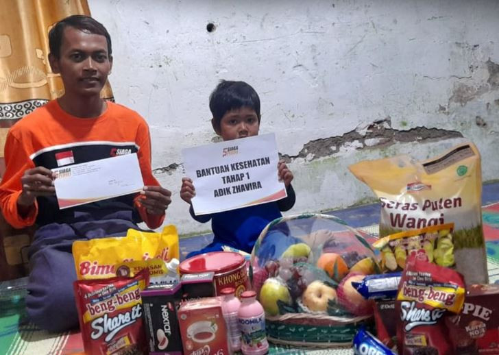 Siaga Peduli Sampaikan Bantuan untuk Adik Zhavira Anak yang Terkena Kanker Darah