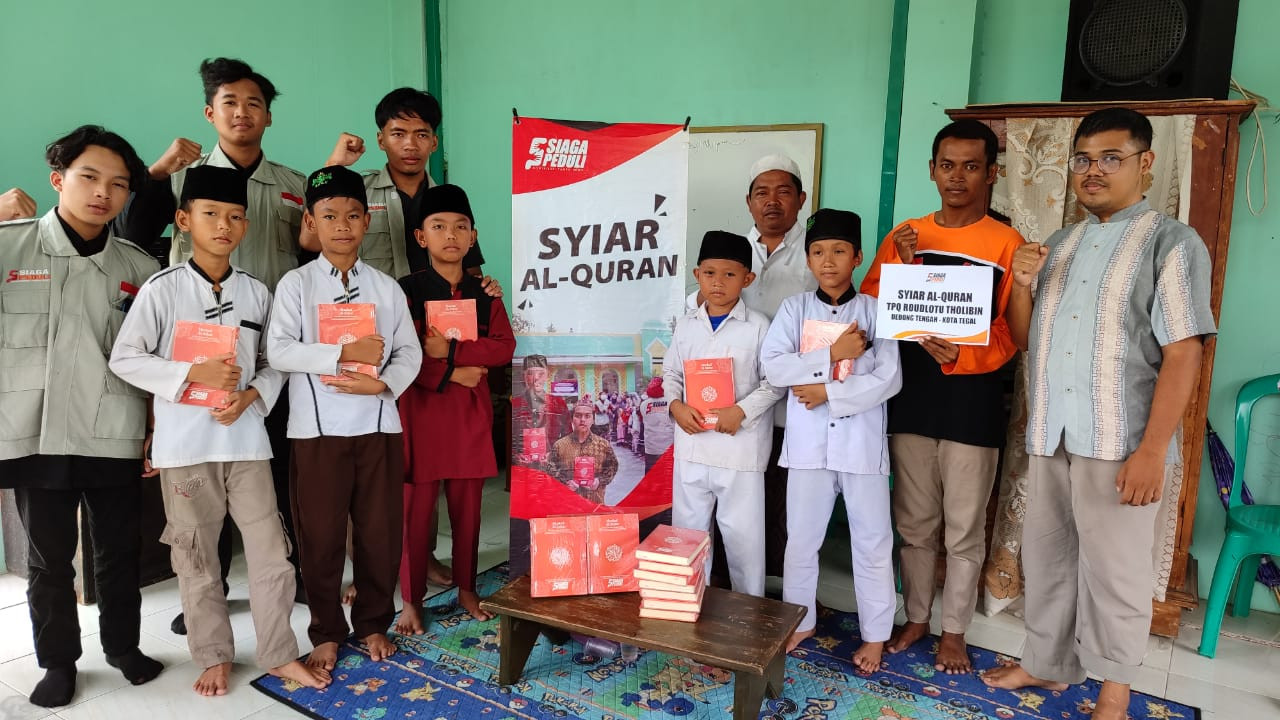 Siaga Peduli Tegal melaksanakan kegiatan Syiar Qur'an. Kegiatan ini dilaksanakan di TPQ Raudhotul Tholibin.