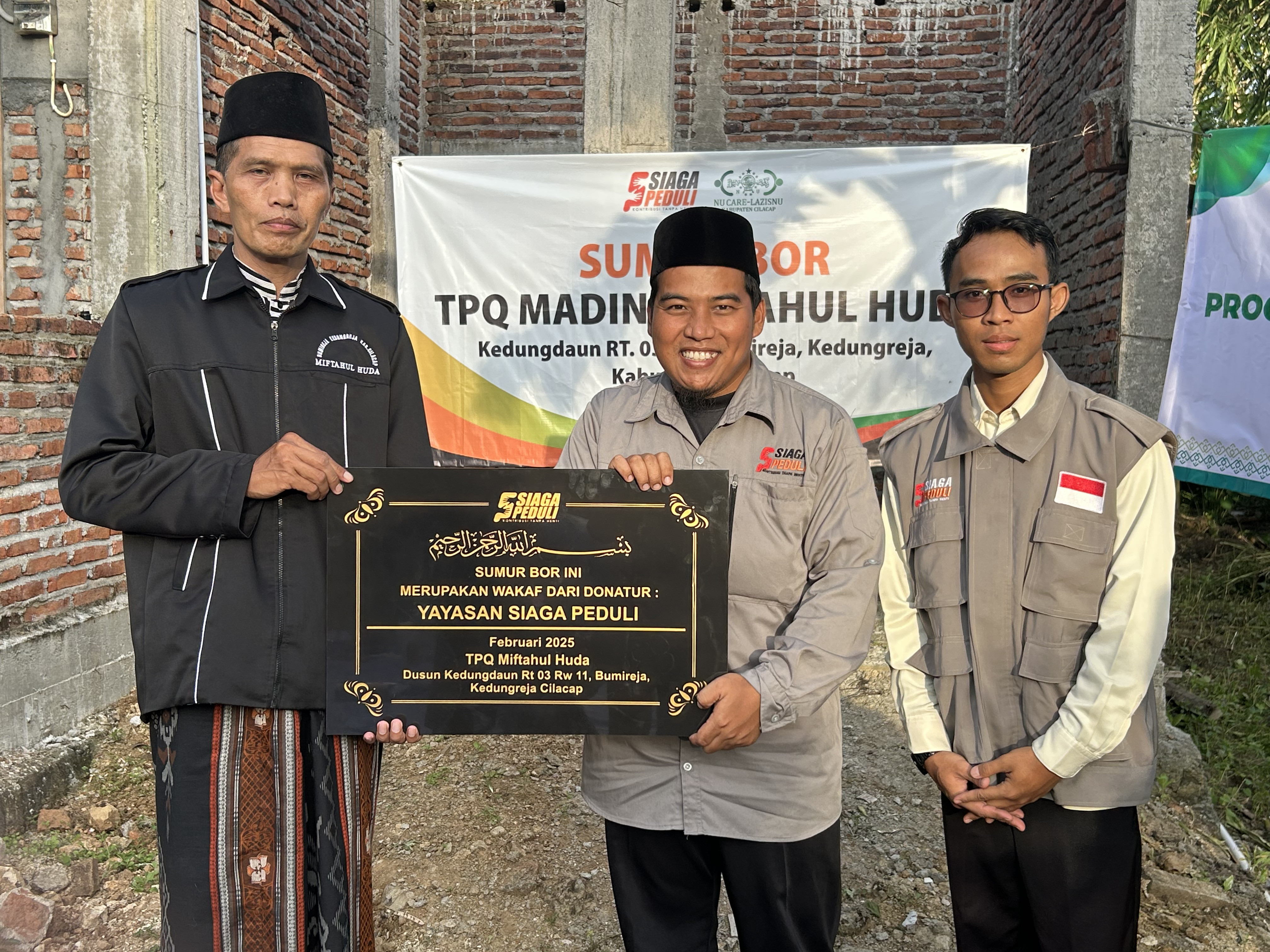 Peresmian Sumur Bor TPQ Miftahul Huda di Dusun Kedungdaun, Bumireja, Kedungreja, Cilacap